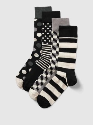 Zdjęcie produktu Skarpety ze wzorem na całej powierzchni w zestawie 4 szt. model ‘Classic Black’ Happy Socks