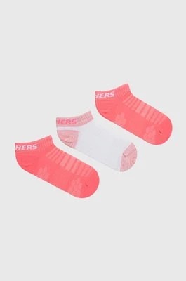 Zdjęcie produktu Skechers skarpetki dziecięce 3-pack kolor różowy