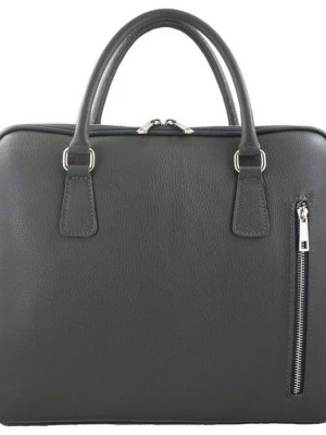 Zdjęcie produktu Skórzana torba na laptopa Casual - Szara ciemna Merg