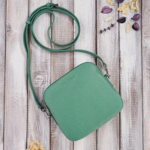 Zdjęcie produktu Skórzana torebka damska na ramię elegancka włoska zielony Merg