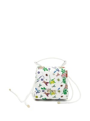 Zdjęcie produktu Patrizia Pepe Skórzana torebka w kolorze białym ze wzorem - (S)17 x (W)16 x (G)9 cm rozmiar: onesize