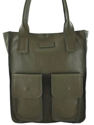 Zdjęcie produktu Skórzana włoska torby shopper bag do pracy - Zielona Merg
