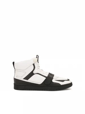 Zdjęcie produktu Skórzane męskie sneakersy w biało-czarnym kolorze Kazar