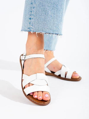 Zdjęcie produktu Skórzane sandały damskie Potocki białe Merg