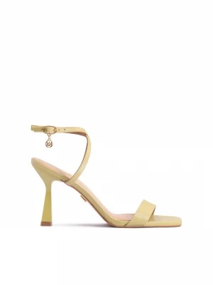 Zdjęcie produktu Skórzane sandały damskie w oliwkowym kolorze Kazar