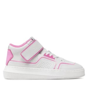 Zdjęcie produktu Sneakersy Calvin Klein Jeans Chunky Cupsole Laceup Mid YW0YW00691 White/Neon Pink 0LA