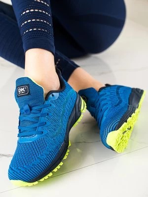Zdjęcie produktu Sneakersy damskie DK niebieskie z neonową podeszwą