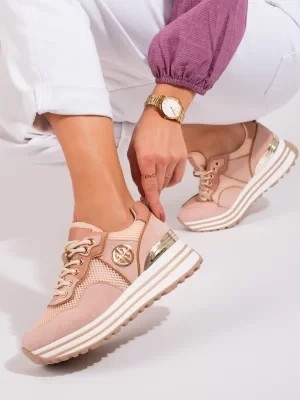 Zdjęcie produktu Sneakersy damskie sznurowane Potocki pudrowe W. Potocki