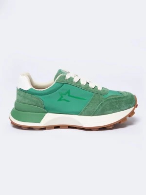Zdjęcie produktu Sneakersy damskie z zamszowymi wstawkami zielone NN274960 301 BIG STAR