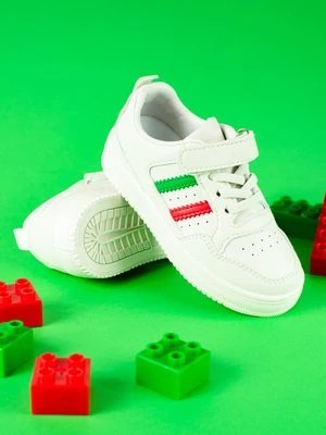Zdjęcie produktu Sneakersy dziecięce białe z paskami Shelvt