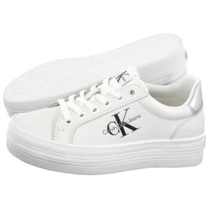 Zdjęcie produktu Sneakersy Vulc Flatform Laceup Lth Bright White/Silver YW0YW01474 0K9 (CK507-a) Calvin Klein