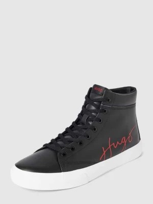 Zdjęcie produktu Sneakersy wysokie z obszyciem w kontrastowym kolorze model ‘Dyer’ w kolorze czarnym HUGO