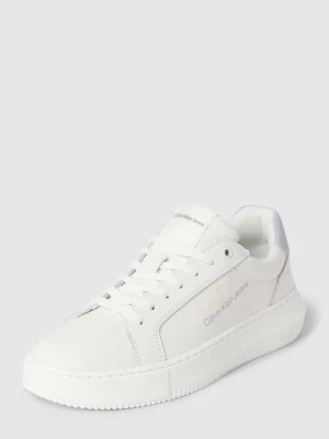 Zdjęcie produktu Sneakersy z czystej skóry na podeszwie na platformie z detalami z logo Calvin Klein Jeans