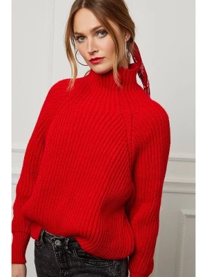 Zdjęcie produktu So Cachemire Wełniany sweter "Baby" w kolorze czerwonym rozmiar: M
