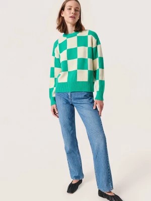 Zdjęcie produktu Soaked in Luxury Sweter "Cabba" w kolorze turkusowo-kremowym rozmiar: L