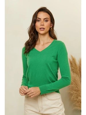 Zdjęcie produktu Soft Cashmere Kaszmirowy sweter w kolorze zielonym rozmiar: M