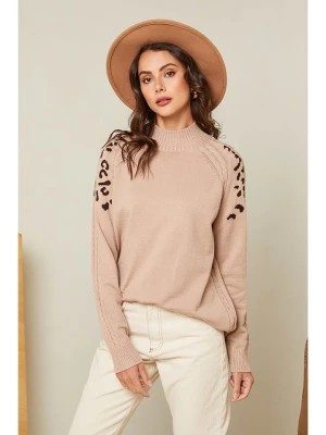Zdjęcie produktu Soft Cashmere Sweter w kolorze beżowo-czarnym rozmiar: 34/36