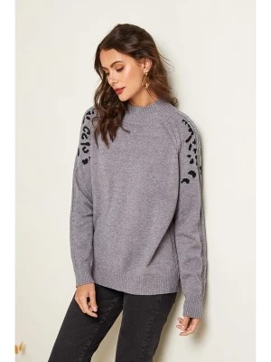 Zdjęcie produktu Soft Cashmere Sweter w kolorze szaro-czarnym rozmiar: 38/40