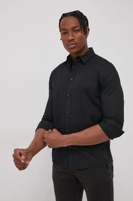 Zdjęcie produktu Solid Koszula męska kolor czarny regular z kołnierzykiem button-down