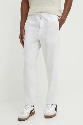 Zdjęcie produktu Solid spodnie lniane kolor biały proste