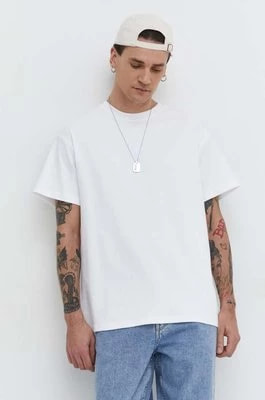 Zdjęcie produktu Solid t-shirt bawełniany męski kolor biały gładki
