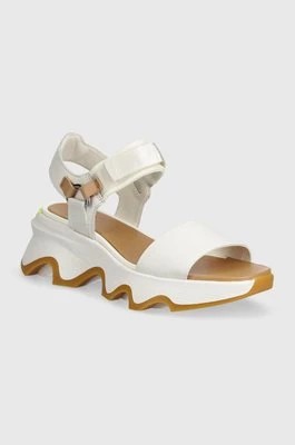 Zdjęcie produktu Sorel sandały skórzane KINETIC IMPACT Y-STRAP H damskie kolor biały na platformie 2030461125