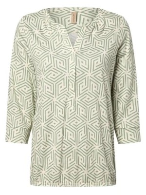 Zdjęcie produktu soyaconcept® Bluzka damska - SC-Felicity AOP Kobiety Bawełna beżowy|zielony wzorzysty,