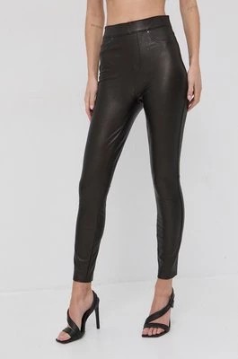 Zdjęcie produktu Spanx Legginsy modelujące Leather-Like Ankle Skinny damskie kolor brązowy gładkie
