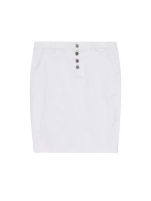 Zdjęcie produktu Spódnica damska ołówkowa z ozdobnymi guzikami biała Moodo