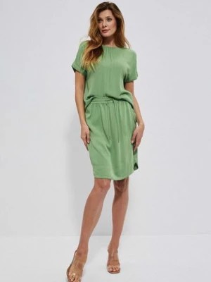 Zdjęcie produktu Spódnica damska z kieszeniami zielona Moodo