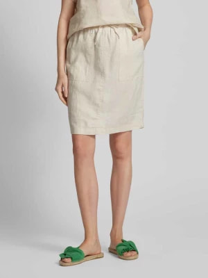 Zdjęcie produktu Spódnica lniana o długości do kolan z nakładanymi kieszeniami Christian Berg Woman