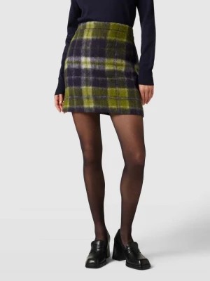 Zdjęcie produktu Spódnica mini z mieszanki żywej wełny i bawełny ze wzorem w szkocką kratę LANIUS