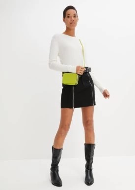 Zdjęcie produktu Spódnica mini z ozdobnymi zamkami i paskiem bonprix