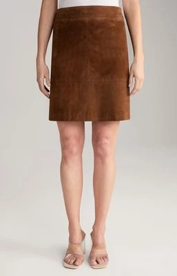 Zdjęcie produktu Spódnica z koziej skóry welurowej w kolorze brązowym Joop