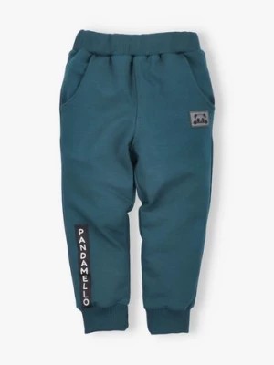 Zdjęcie produktu Spodnie chłopięce bawełniane Pandamello ciemnozielone