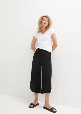 Zdjęcie produktu Spodnie culotte z wygodnym paskiem w talii, dł. do łydki bonprix