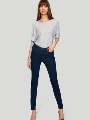 Zdjęcie produktu Spodnie damskie jeansowe typu rurki - granatowe Greenpoint