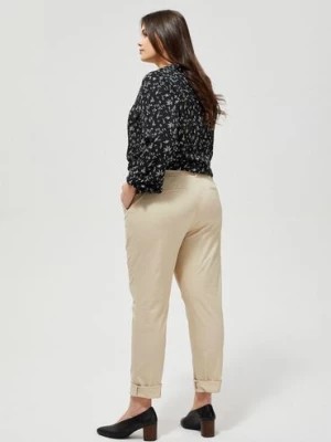 Zdjęcie produktu Spodnie damskie typu chinos- beżowe Moodo
