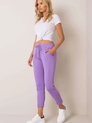 Zdjęcie produktu Spodnie dresowe damskie - fioletowe BASIC FEEL GOOD