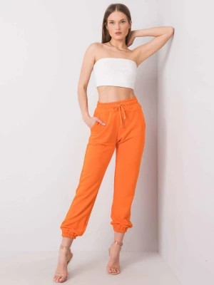 Zdjęcie produktu Spodnie dresowe pomarańczowy casual sportowy joggery nogawka ze ściągaczem wiązanie Merg