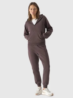 Zdjęcie produktu Spodnie dresowe joggery damskie - brązowe 4F
