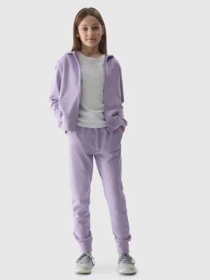 Zdjęcie produktu Spodnie dresowe joggery dziewczęce - fioletowe 4F