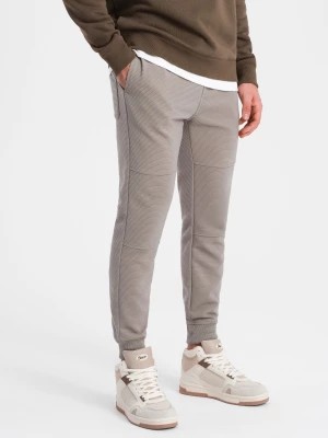 Zdjęcie produktu Spodnie dresowe męskie z tkaniny ottoman - popielate V4 OM-PASK-0129
 -                                    M