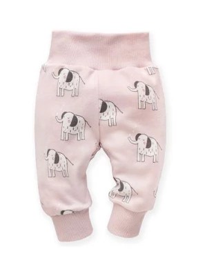 Zdjęcie produktu Spodnie dresowe różowe w słoniki Wild Animals- szeroki pas Pinokio
