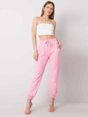 Zdjęcie produktu Spodnie dresowe różowy casual sportowy joggery nogawka ze ściągaczem wiązanie Merg
