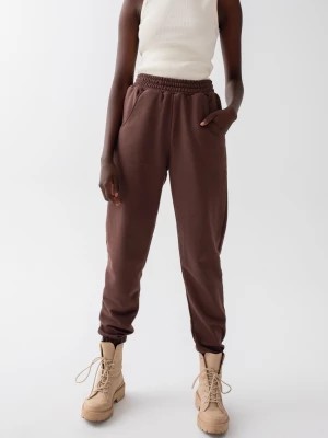 Zdjęcie produktu Spodnie dresowe typu jogger w kolorze CACAO BROWN - DISPLAY-XL Marsala