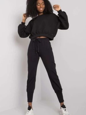 Zdjęcie produktu Spodnie dresowe z zamkami RUE PARIS - czarne