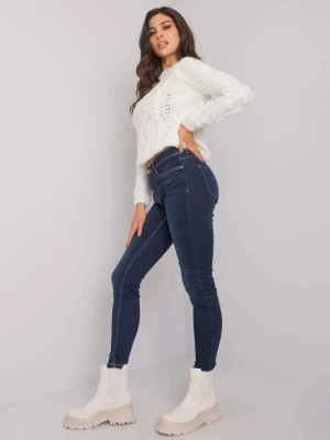 Zdjęcie produktu Spodnie jeans jeansowe ciemny niebieski rurki odzież ekologiczna guziki Merg