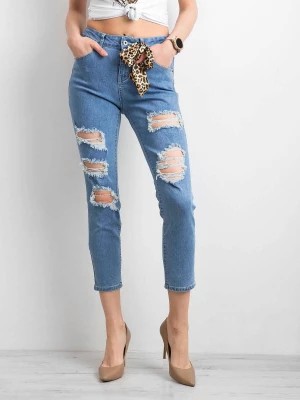 Zdjęcie produktu Spodnie jeans jeansowe niebieski casual mom dziury Merg