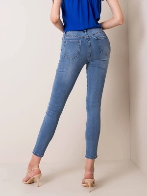 Zdjęcie produktu Spodnie jeans jeansowe niebieski casual rurki dziury Merg